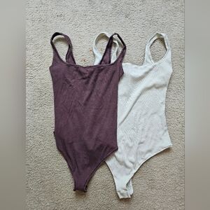 2 SKIMS stretch cotton rib  body suit